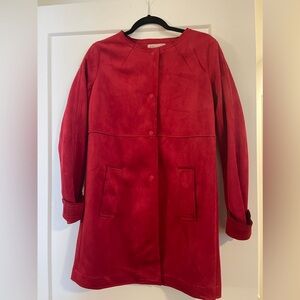 Philosophy red pea coat jacket in size Small; new with tags